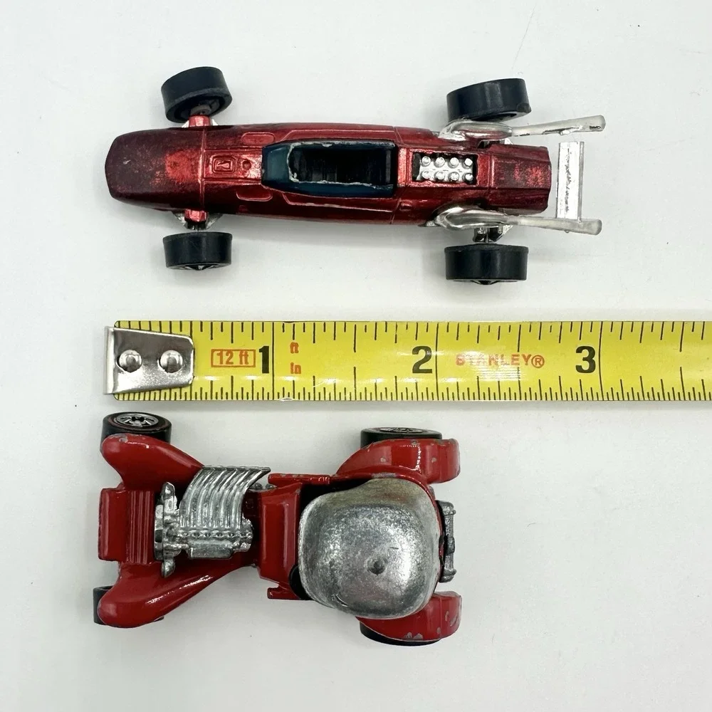 Vintage Hot Wheels Redline Red Indy Baron & Red Baron Toy Car READ